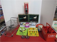 Doll shopping cart - Cast Iron Nut Crackers + more