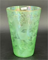 Brocaded Rose 8" vase - ice green