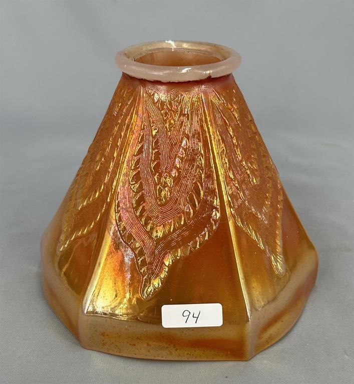 Dragons Tongue lamp shade - marigold on milk glass