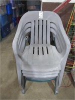 Five Plastic Lawn Chairs