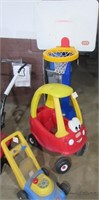 Little Tikes Cozy Coupe, Mower, Basketball Hoop