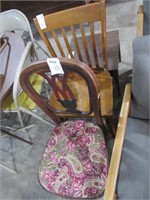 Two Vintage Wooden Chairs - End Table