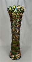 Rustic 21 1/2" funeral vase w/plunger base - green