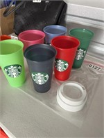 5 Starbucks Cups w/Lids U232
