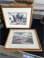 2 Burton Dye Framed Prints 16"x13" U233
