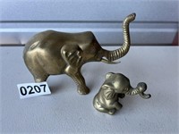 2 Solid Brass Elephants U234
