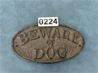 Beware of the Dog Sign, Cast Iron U234