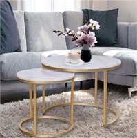 ($99) Round Coffee Table Set of 2 Modern