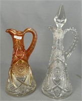 Hobstar & Arches decanters - marigold & clear