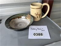 Pottery Bowl & Cup U237