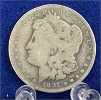1891-O Morgan silver dollar