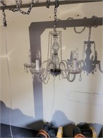 Glass chandelier some parts may be missing