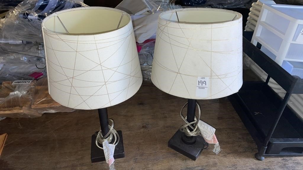Table lamps- 18 inches h.- lot of 2 matching