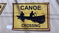 Canoe Crossing Metal Sign