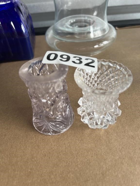 2 Glass Toothpick Holders U246