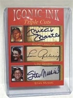 Iconic Ink Mickey Mantle Lou Gehrig Stan Musial