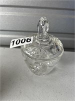 Glass Sugar Bowl 5.5" tall including lid U248