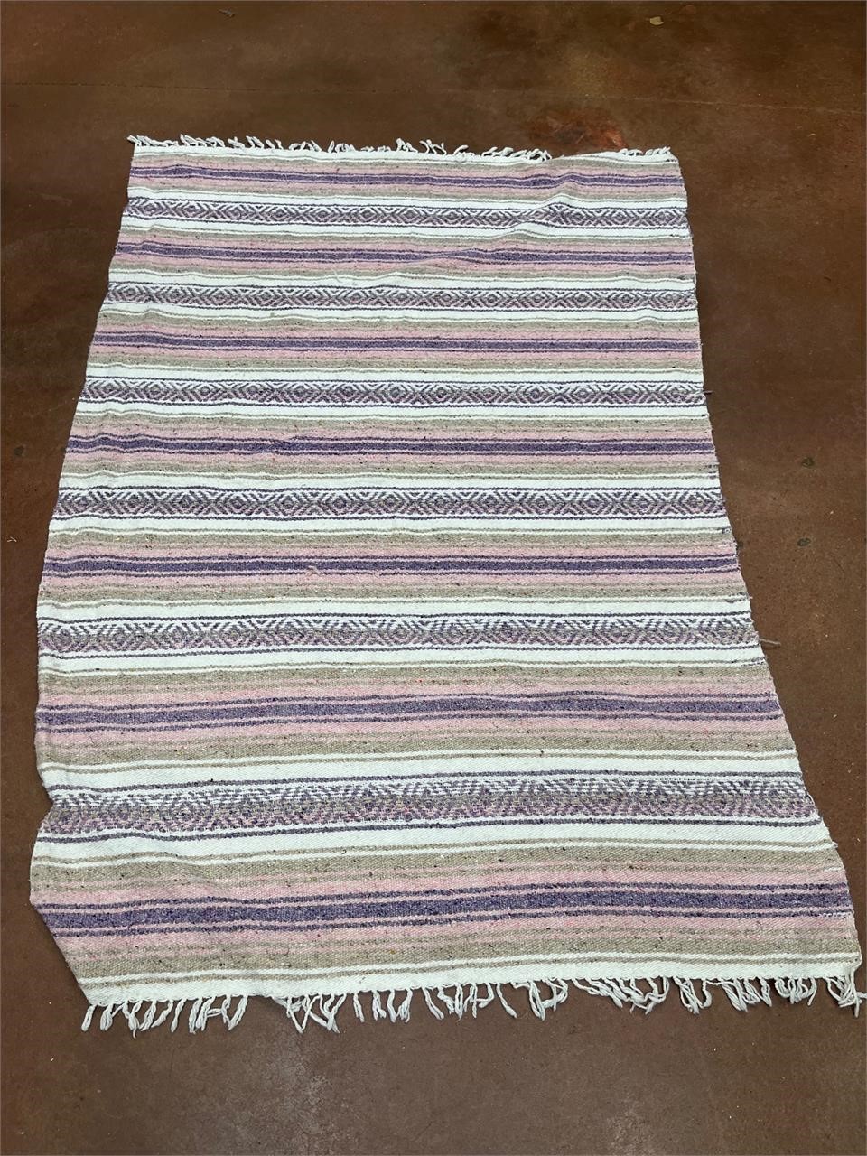 69”x48” Purple Pink and White Blanket