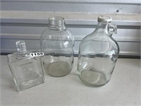 3 Vintage Glass Jars U249