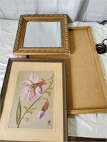 Flower Art & Framed Mirror