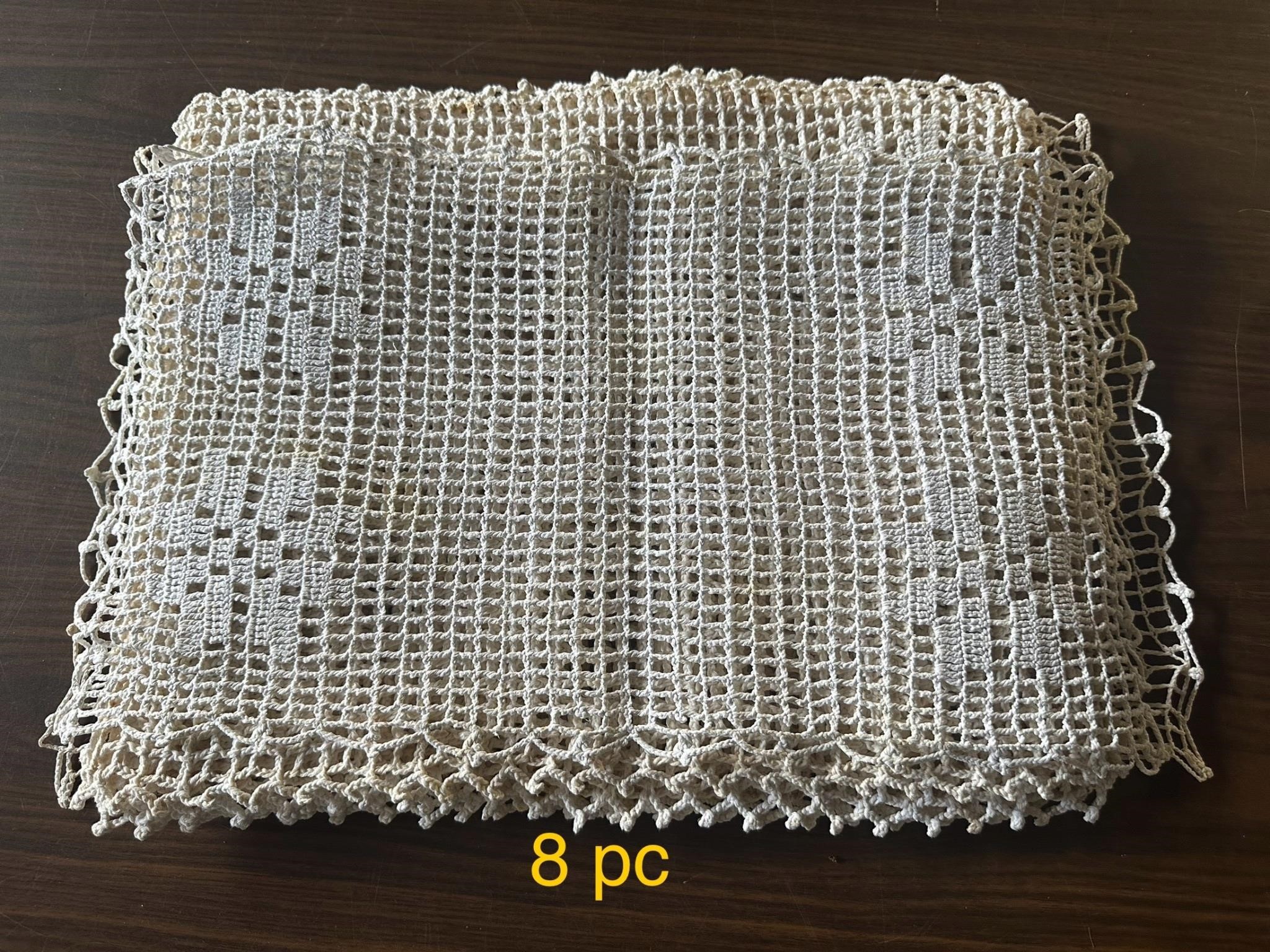 8 pc Vintage Crochet Placemats