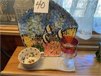 SIGNED HAND PAINTED FISH PLATE - MYSTIC CUP - MORE