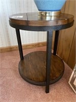 PAIR OF ROUND TOP END TABLES (2)