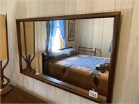 MID CENTURY SOLID WOOD MIRROR