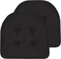 Memory Foam Chair Pads 17x16 Black  2 Pack