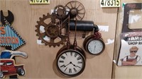 Steampunk Style Wall Clock/Thermometer