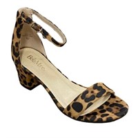 Bella Marie Leopard Suede Strappy Heels Size  8.5