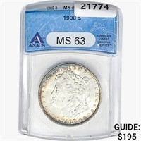 1900 Morgan Silver Dollar ANACS MS63