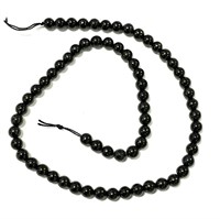 Natural 15.5" Strand Smooth Shungite Round Beads