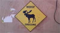 Moose Crossing Metal Sign