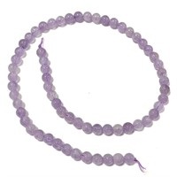 Natural 15.5" Strand Milky Amethyst Round Beads