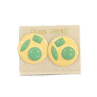 Fun 80's Style Round Shaped Earrings
