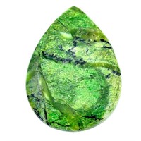 Natural Pear 19.05ct Swiss Opal Green Cabochon