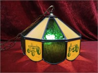 John Deere Stained glass hanging lamp.