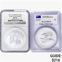 2011-2014-P [2] 1oz. SILV. Australia Dollars
