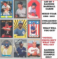 (9) Random Baseball Cards Mixed Yr. 1960-2021