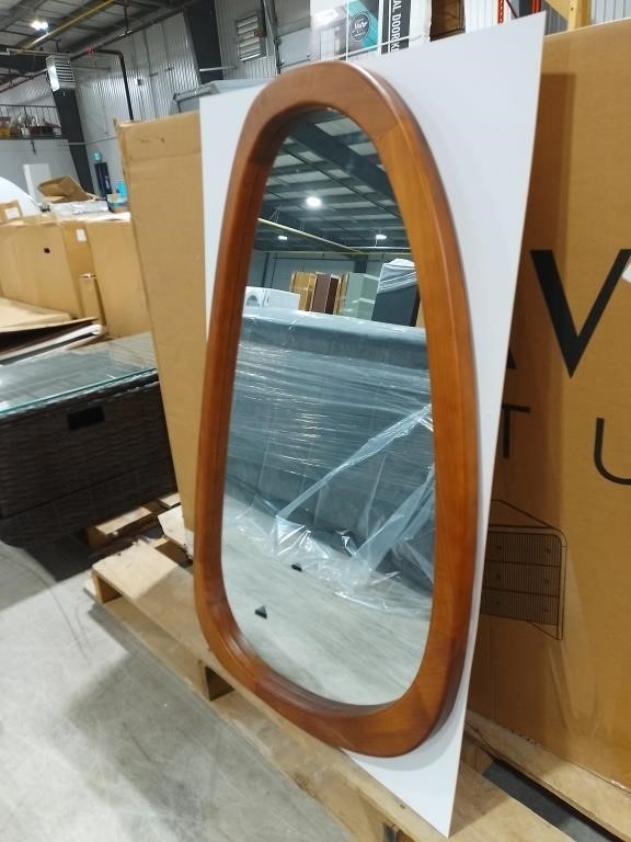 Deluca Assymetrical Decorative Wood Mirror