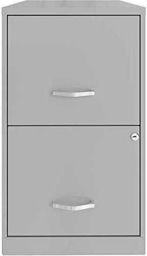 Pemberly 18in 2 Drawer File Cabinet Silver