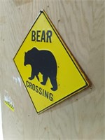 Bear Crossing Metal Sign