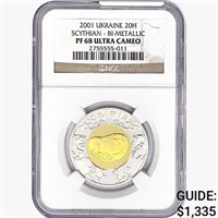 2001 .19oz. Gold Ukraine 20 Hryvnias  Scythian
