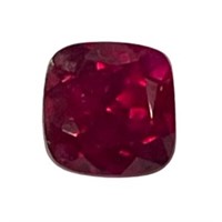 Natural 1.70ct Square Cushion Red Ruby Gemstone