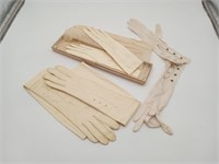 Ladies Kid Skin & Silk Opera Gloves 3 pait total