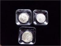 3-1967 1/2 dollars 40% silver