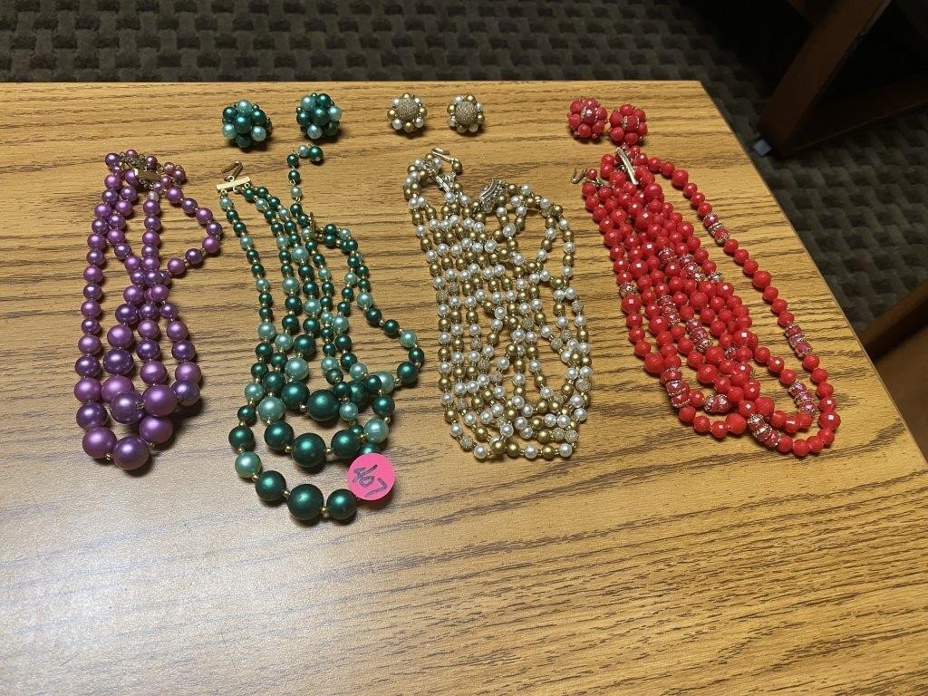 VINTAGE COSTUME NECKLACES & EARRINGS
