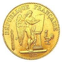 1895 France .1867oz Gold 20 Francs UNCIRCULATED