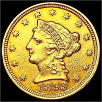 1893 $2.50 Gold Quarter Eagle CLOSELY